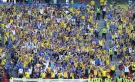 UEFA ukarała Ukrainę za antyrosyjski transparent podczas meczu we Wrocławiu