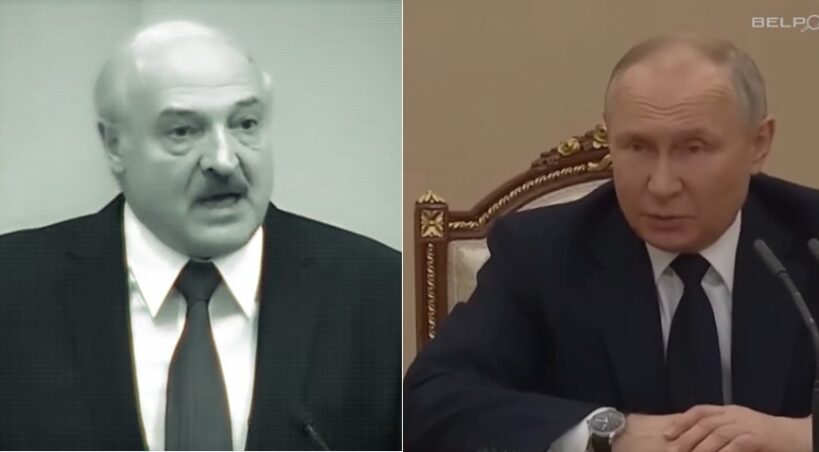 Aleksander Łukaszenka i Władimir Putin/ Fot: PrtSc. Belpol.by