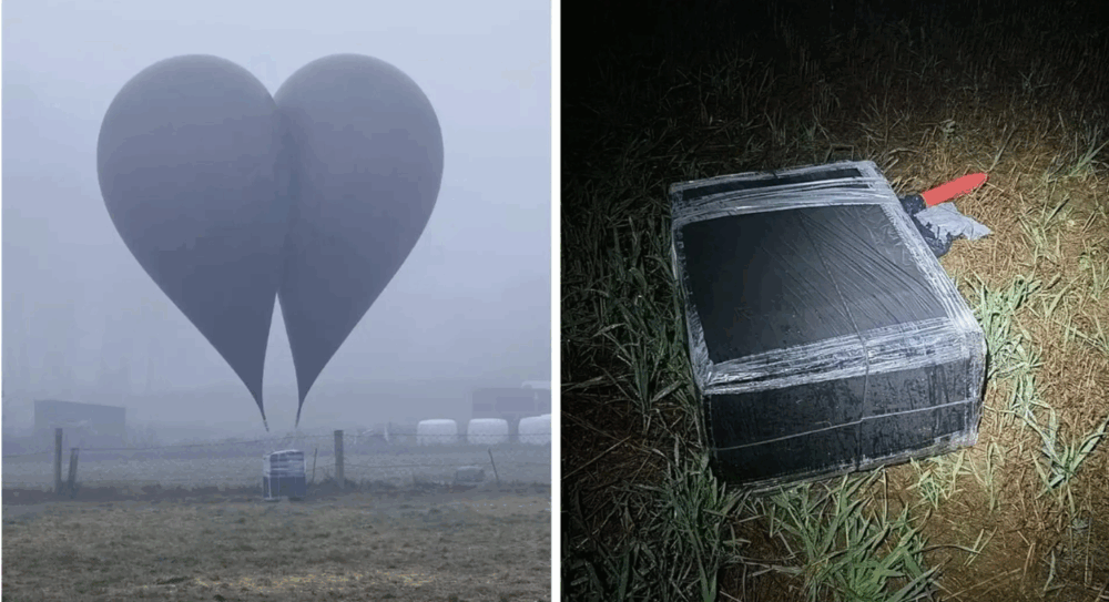 Przemytnicze balony z Białorusi i nielegalna przesyłka, fot.: Podlaski Oddział Straży Granicznej