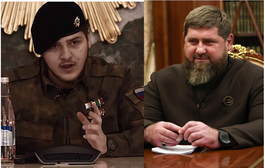 Adam i  Ramzan Kadyrow. Fot: Otwarte źródła/Kremlin/ru/T.me/Kadyrov_95