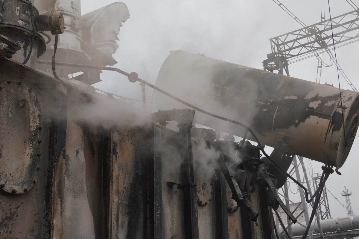 Ukraińska instalacja energetyczna uszkodzona po rosyjskim ataku powietrznym