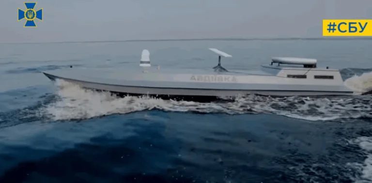 Ukraiński dron morski Sea Baby. Fot. Kadr z filmu