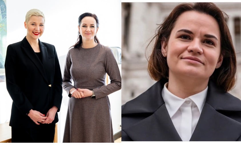 Maria Kolesnikowa, Inga Ruginienė i Swiatłana Cichanouska. Fot: x.com/IRuginiene/t.me/tsikhanouskaya