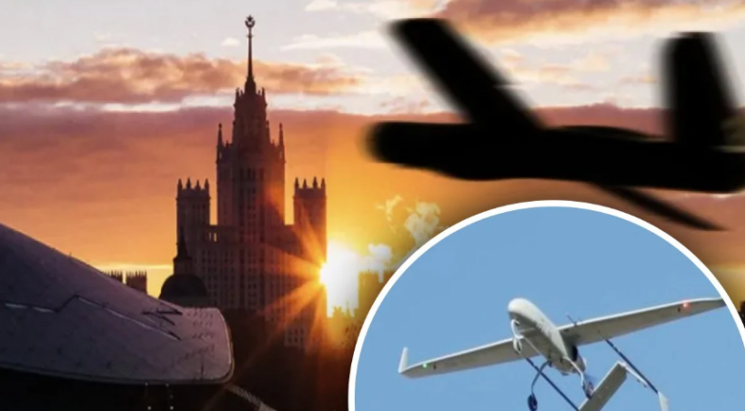 Masowy atak dronów na Rosję – Moskwa i kilka regionów Federacji Rosyjskiej są atakowane / Kolaż: Glavred, zdjęcie: zrzut ekranu, rosyjskie media