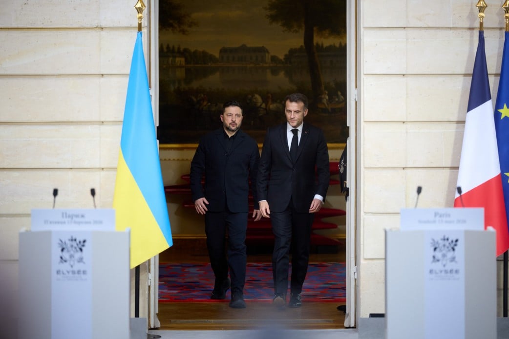 Wołodymyr Zełenski i Emmanuel Macron
