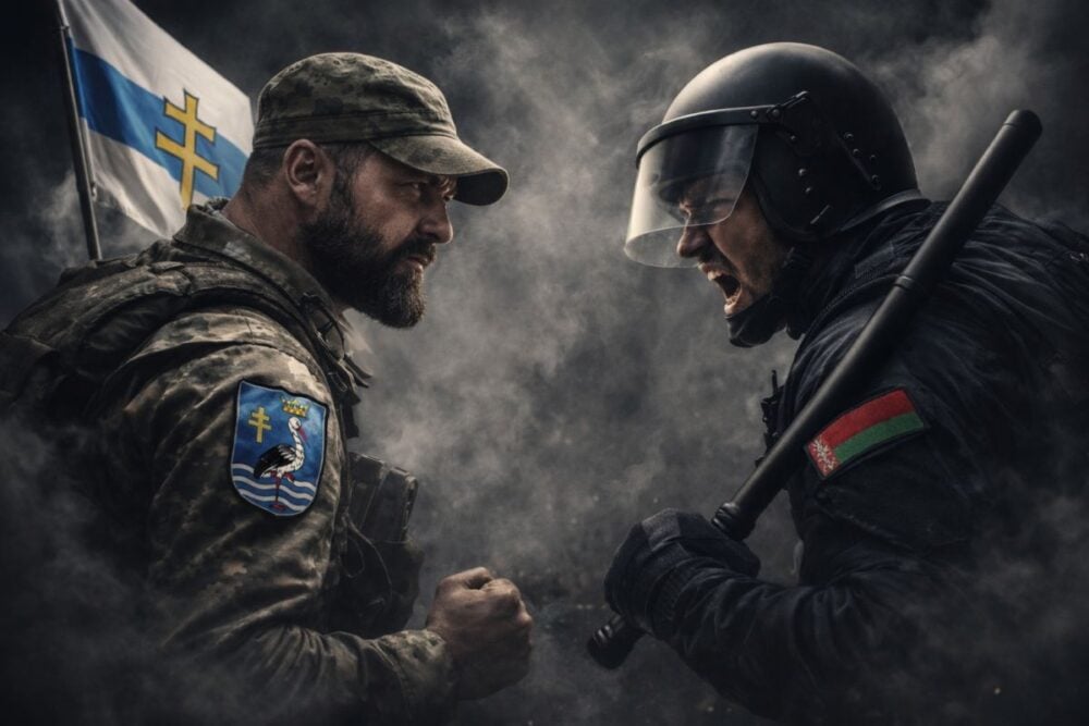 Wojna Białorusi z Weisznorią wyobrażona przez sztuczną inteligencję. Obraz AI