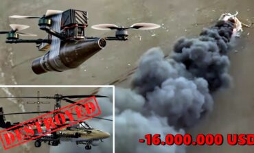 Śmiertelne ukąszenie! Śmigłowiec Ka-52 przegrał z dronem (WIDEO)