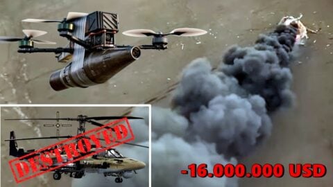 Śmiertelne ukąszenie! Śmigłowiec Ka-52 przegrał z dronem (WIDEO)