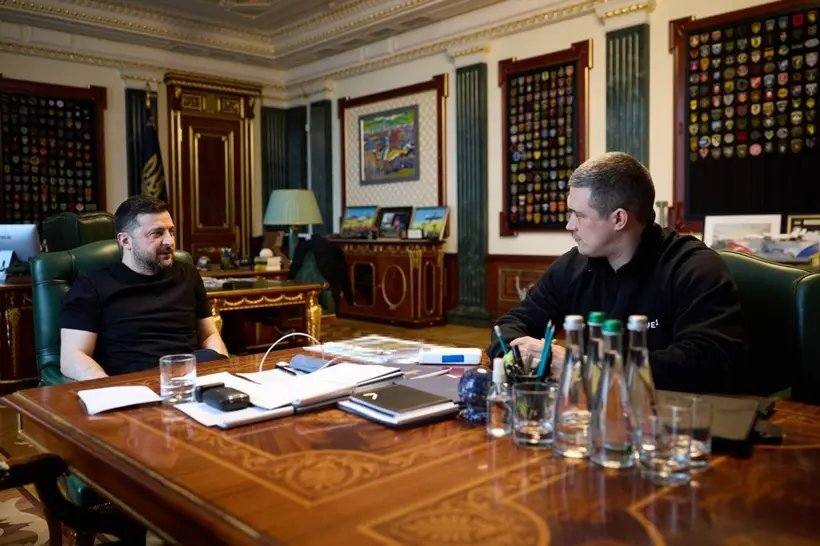 Wołodymyr Zełenski i minister obrony Mychajło Fiodorow Fot. president.gov.ua