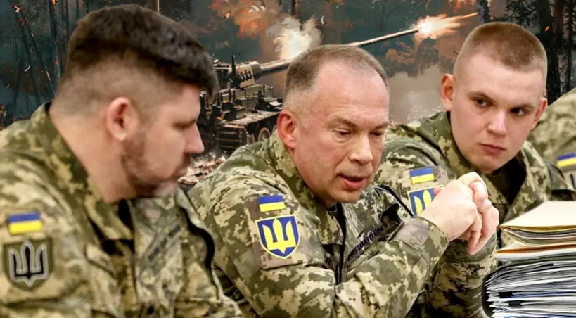 General Syrski z wojskowymi