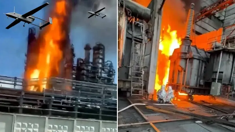 Płonie wielka rafineria na Uralu! (WIDEO)