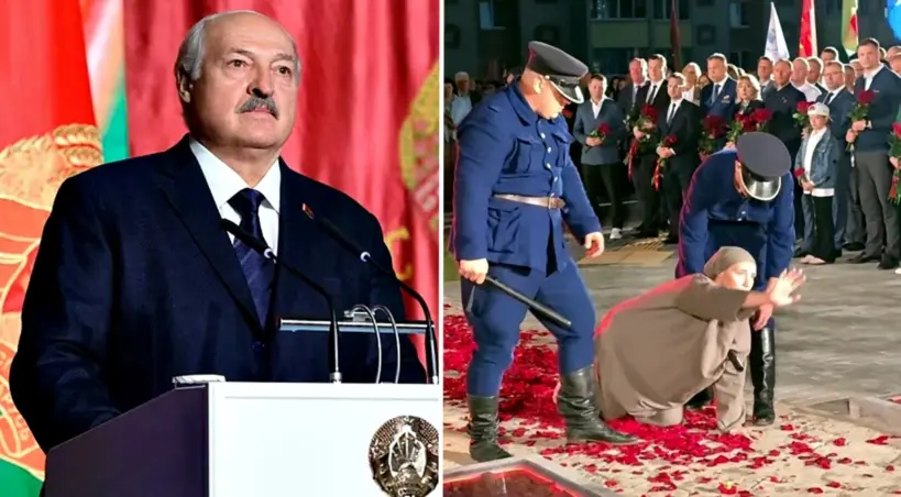 Łukaszenka inscenizacja polska policja