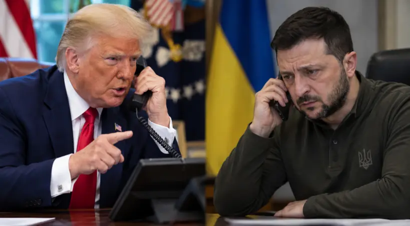 rozmowa przez telefon trump zelenski