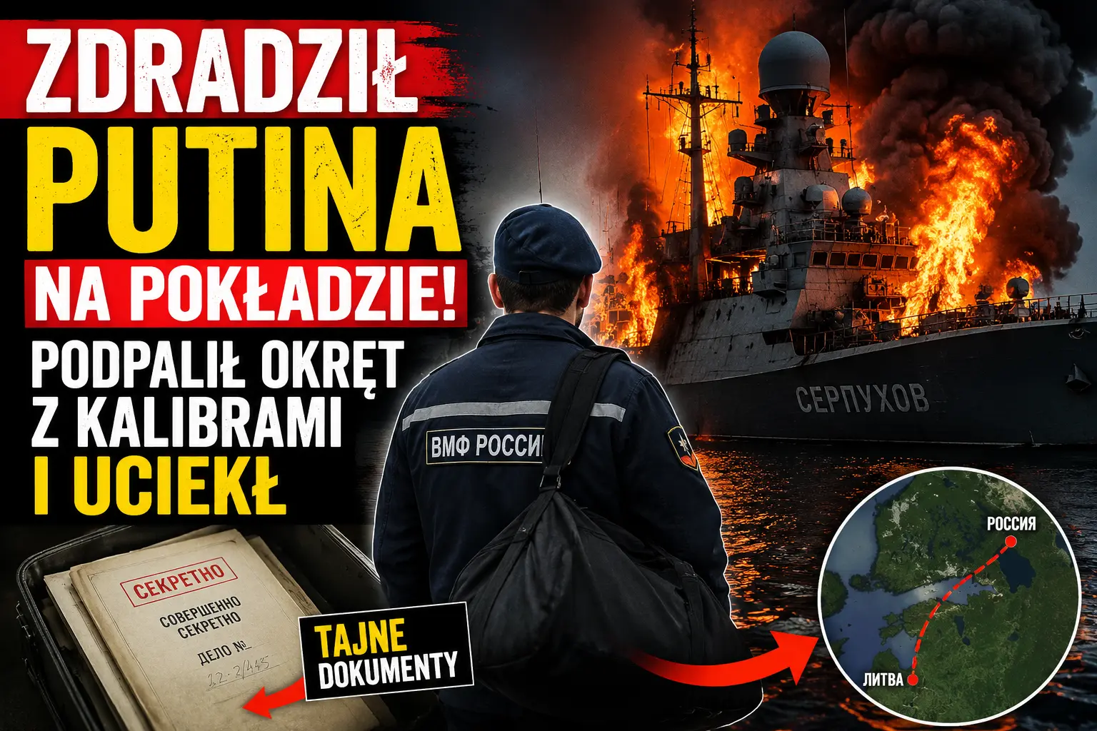 Zdradził Putina na pokładzie! Podpalił okręt z Kalibrami i uciekł