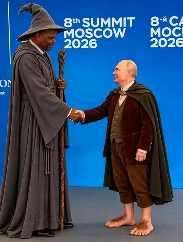 Putin z prezydentem Mozambiku mem 2