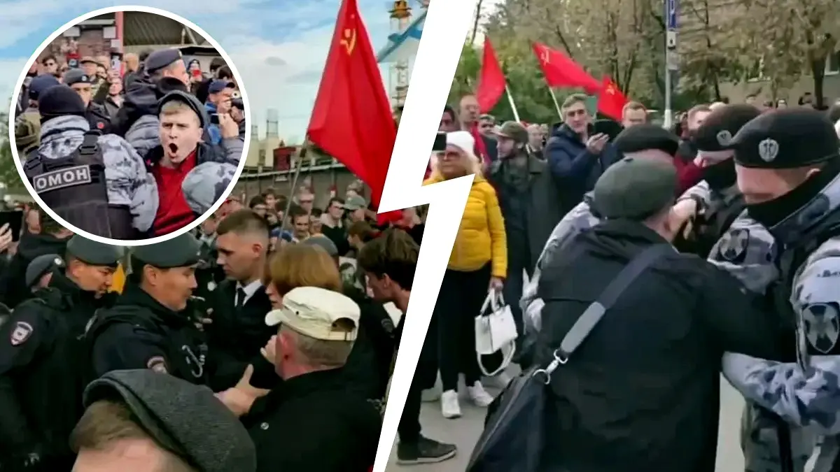 “Precz z carem!” Komuniści walą w Putina. Policja pałuje