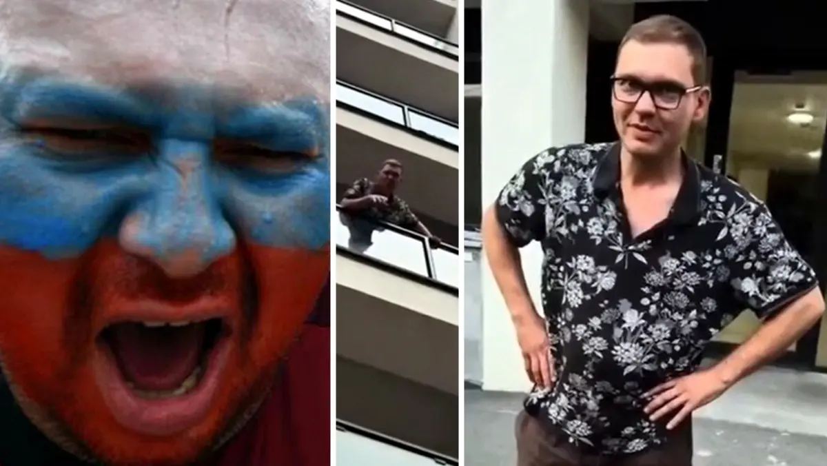 Sikał na ludzi z balkonu i darł się: “Chwała Rosji!” (WIDEO)